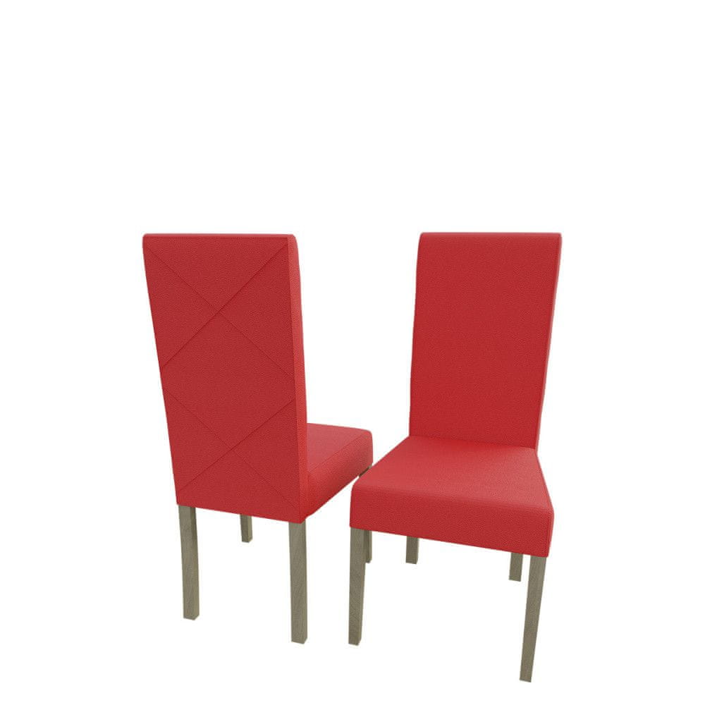 Veneti Jedálenská stolička MOVILE 4 - dub sonoma / červená eko koža